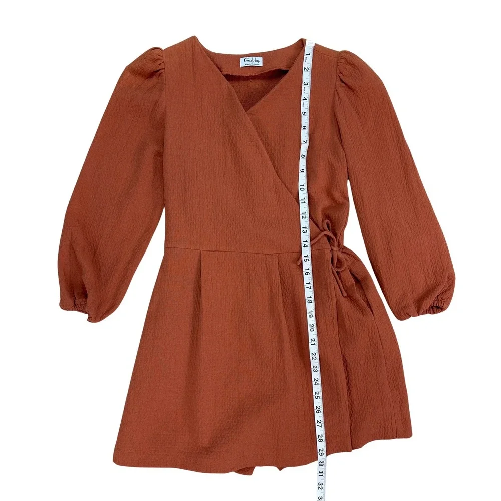 Luli &‎ Me Gabby Girls Grace Wrap Romper Rust 100% Cotton Sz M Cottage Boho